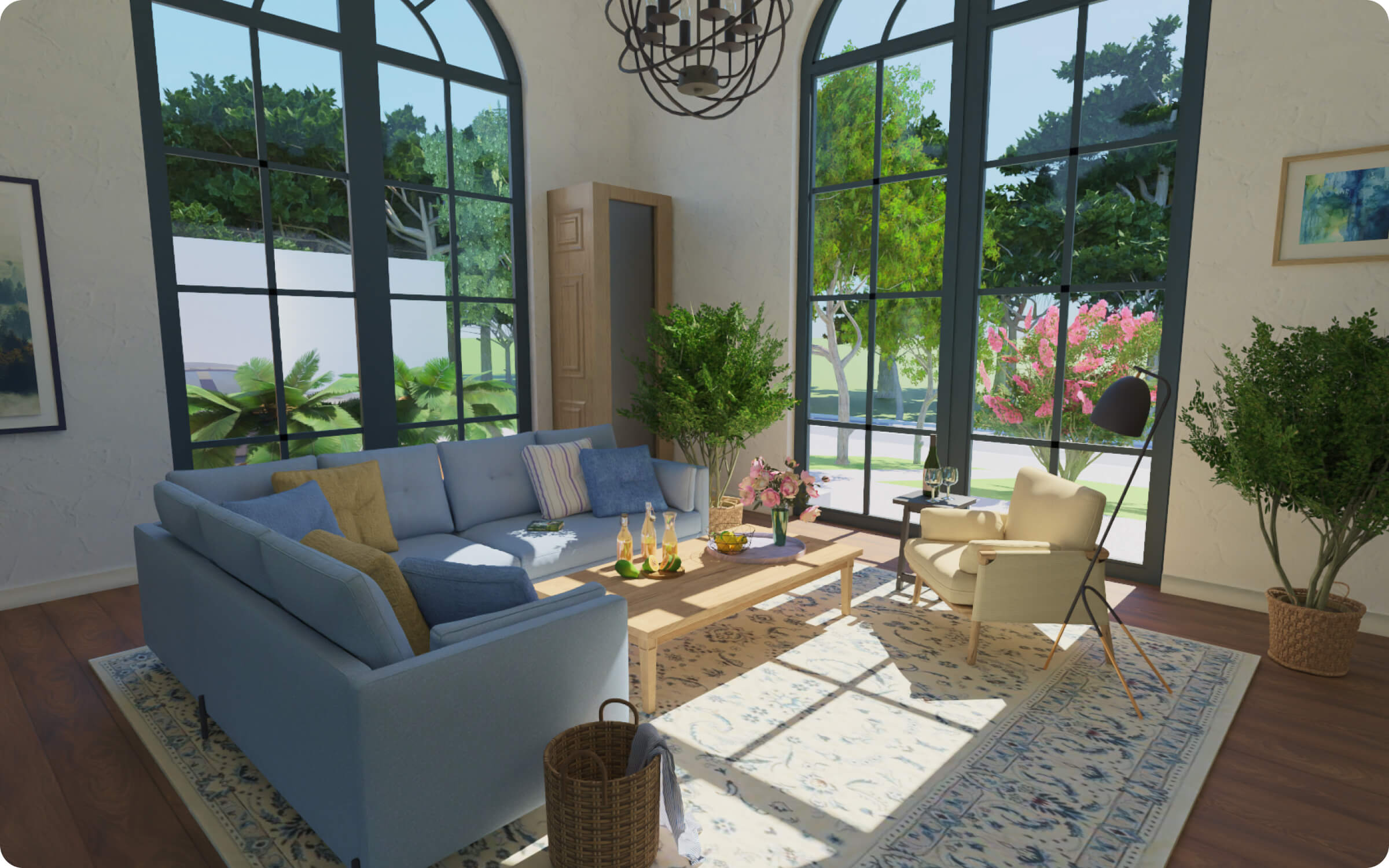 Living room designed in Live Home 3D for Android.