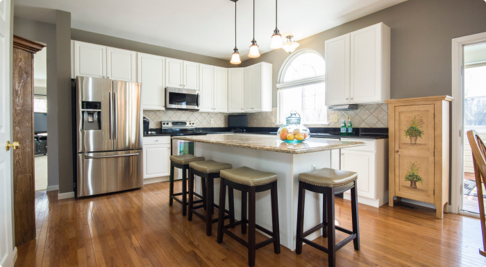 A photo of modern kitchen interior