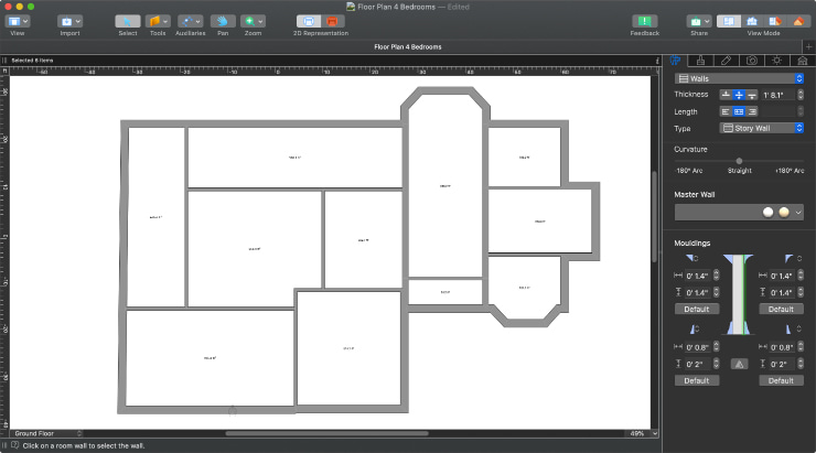 Floor plan house sketch Royalty Free Vector Image