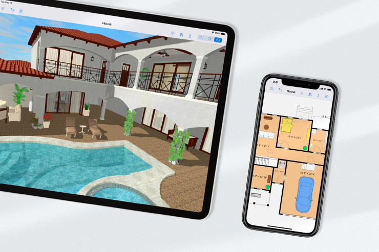 house plan drawing and the 3d