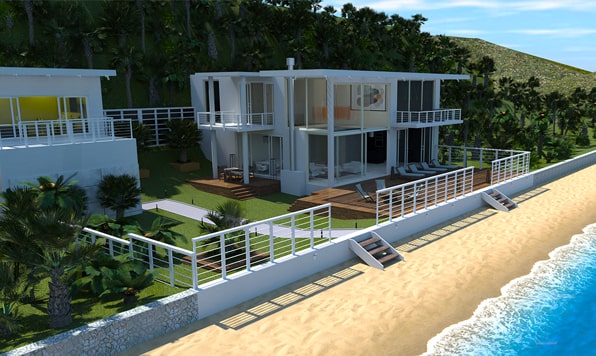 A beach house designed in Live Home 3D and rendered in AMD Radeon ProRender