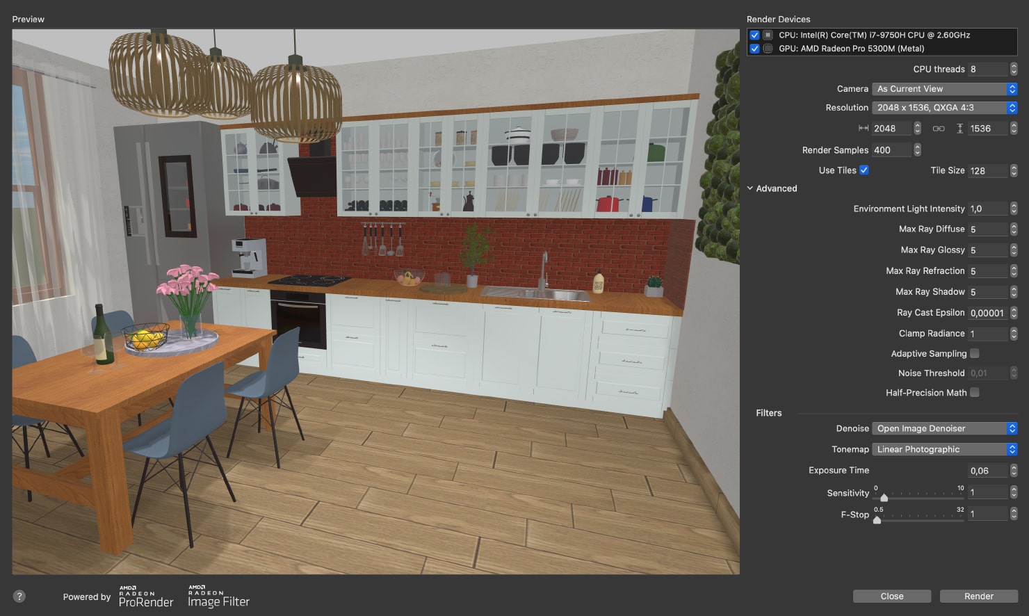 How to Render With AMD Radeon ProRender Live Home 3D