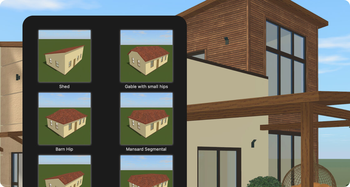 A house with a Roof Assistant opened in Live Home 3D.