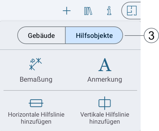 Tools to add text, dimensions and guide lines.