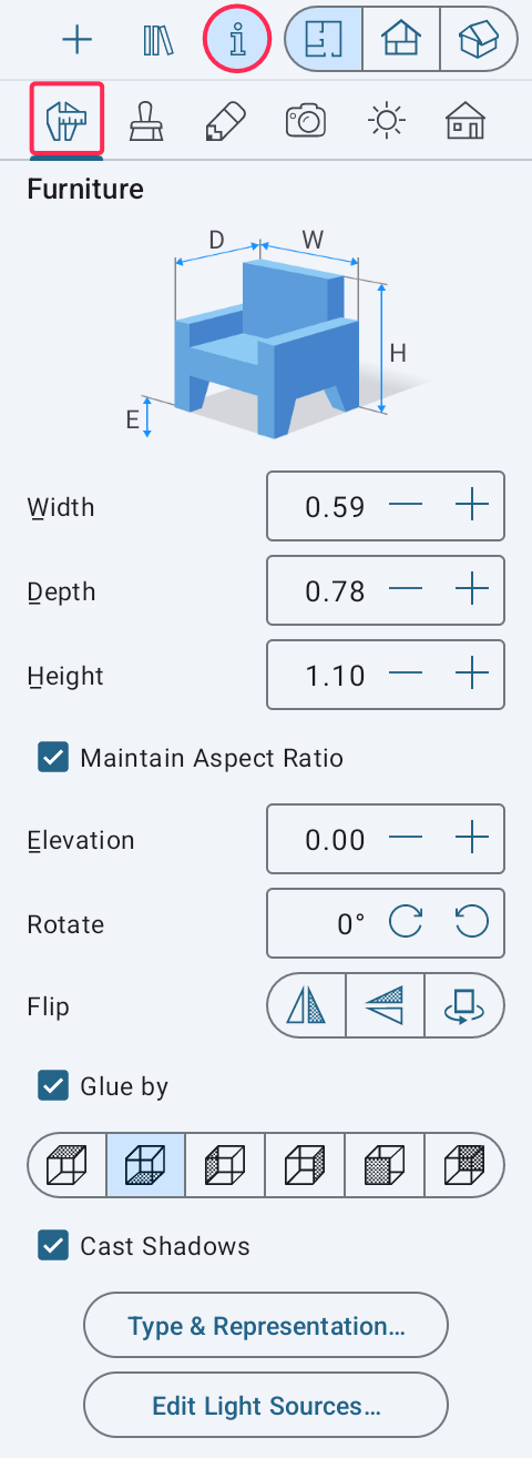 The Object Properties tab of the Inspector.