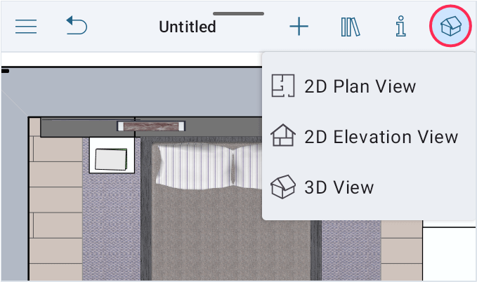 2D and 3D icons in the toolbar of the Pro Edition