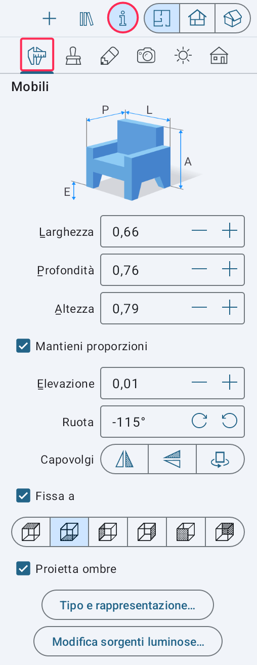 The Object Properties tab of the Inspector.