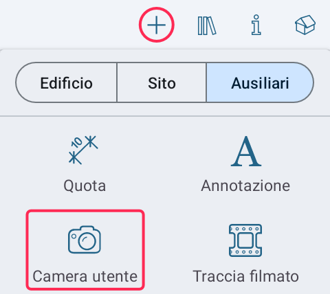 Camera tool in the toolbar