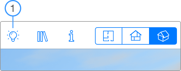 The Lights button in the toolbar