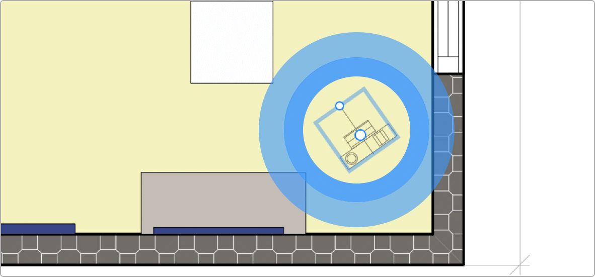 User Camera icon on the floor plan