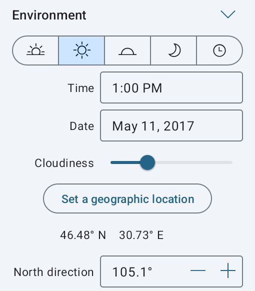 Daylight settings in the Inspector