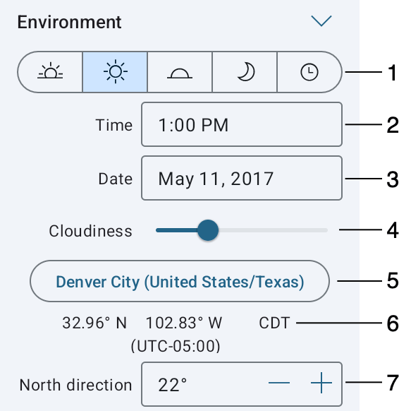 Environment settings in the Inspector