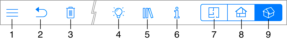 Symbolleiste in der 3D-Ansicht