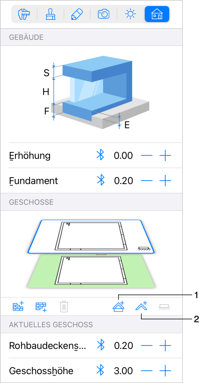 Hinzufügen von Dächern