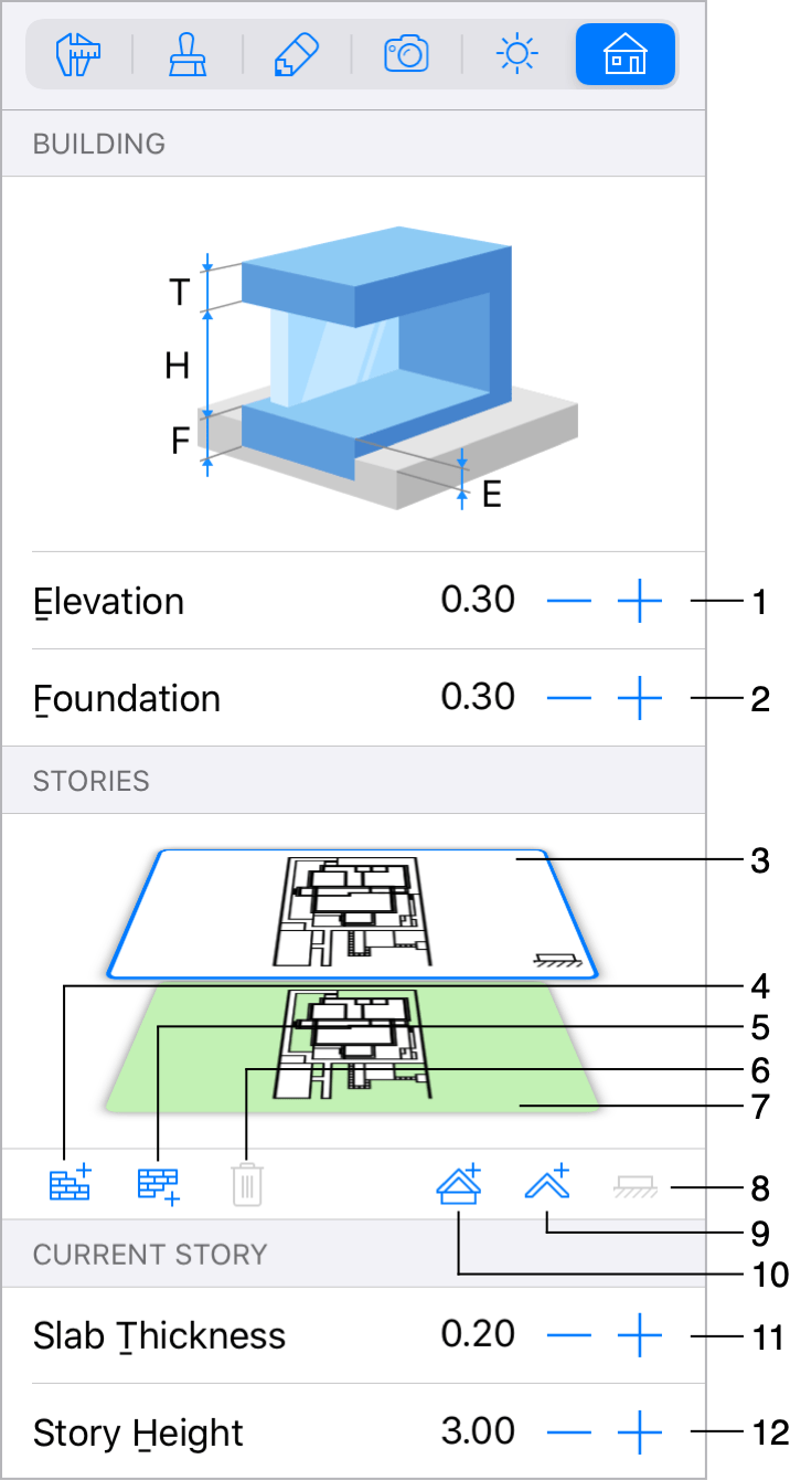 Building tab of the Inspector