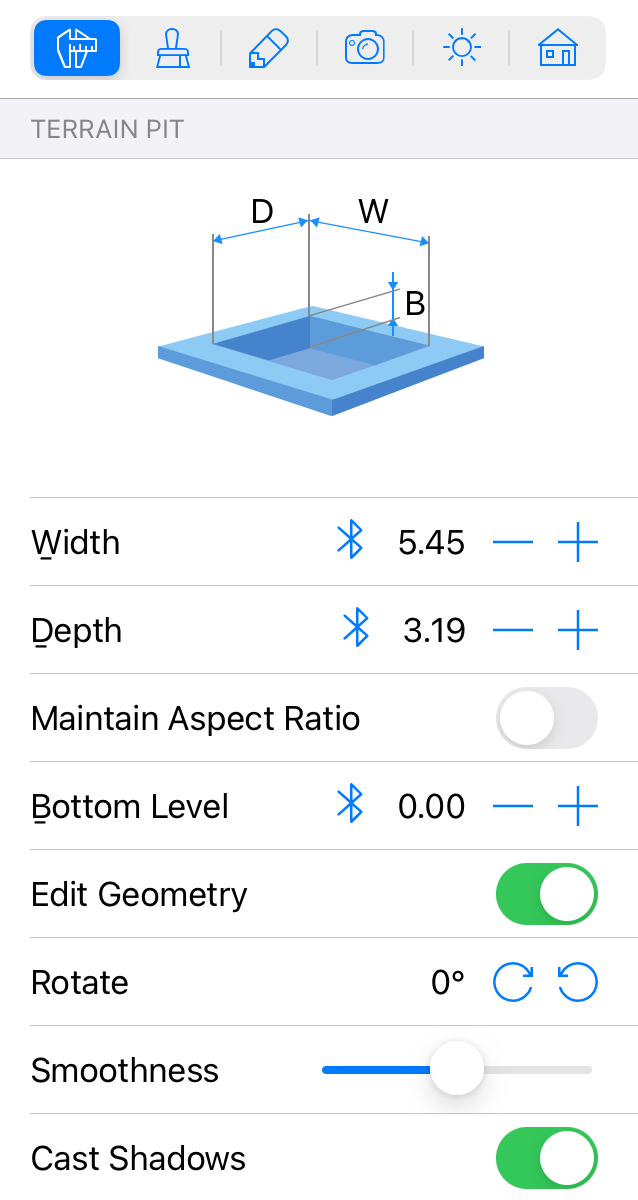 Properties of the Pit object in the Inspector.