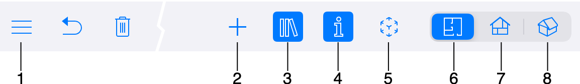 Boutons de menu et de panneau