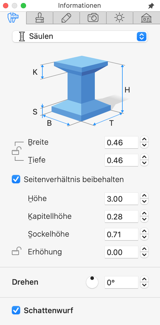 Parameter von Säulen