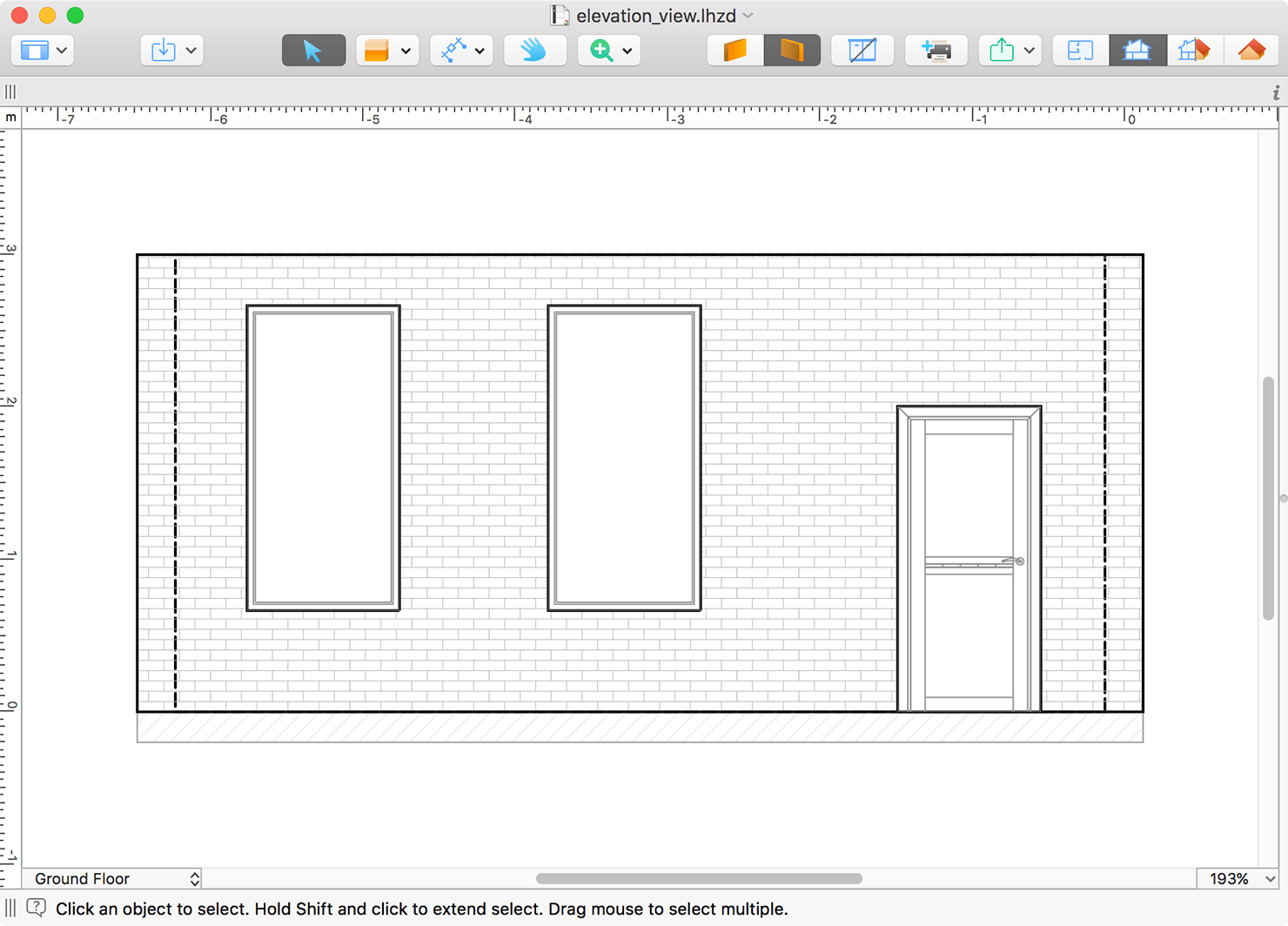 The 2D Elevation View – Live Home 3D for Mac