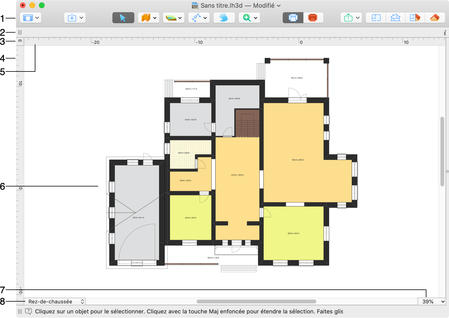 Vue en plan 2D