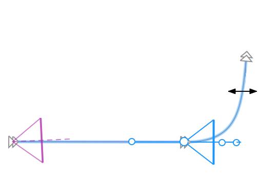 Création d’une trajectoire avec la touche Option