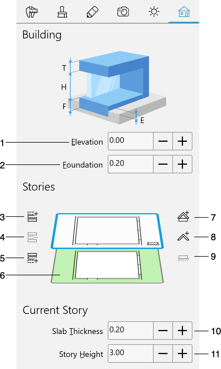 Building tab of the Inspector